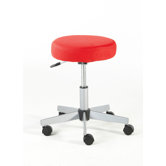 B&uuml;rohocker dreh- und h&ouml;henverstellbar "Ron" in Rot / Aluminium