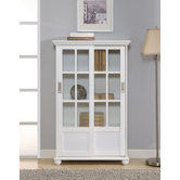 Altra Bookcase with Sliding Glass Doors in High Gloss White