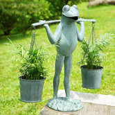 Farmer Frog Planter Holder
