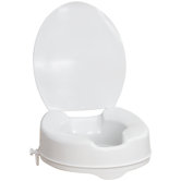 Raised Toilet Seat with Lid in White