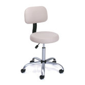 Height Adjustable Doctor's Stool with Back Cushion