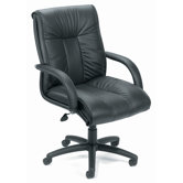 Contemporary Mid-Back Leather Office Chair