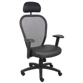 High-Back Professional Managers Mesh Chair with Headrest and Arms