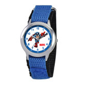 Kid's Captain America Time Teacher Velcro Watch in Blue