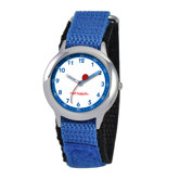 Kid's Stainless Steel Time Teacher Velcro Watch in Blue
