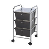Blue Hills Studio Storage Cart with Three Smoke Color Drawers