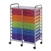 Blue Hills Studio Storage Cart with Twenty Multicolor Drawers