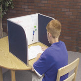 Tackable Fabric and Aluminum Single Study Carrel