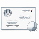 Mange-Rite Magnetic Dry Erase Board, 36 x 48 White, Silver Frame