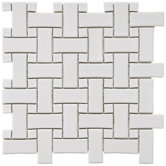 Basket Weave 9-3/4" x 9-3/4" Porcelain Mosaic in White
