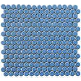 Penny 12" x 12-1/4" Porcelain Mosaic in Light Blue