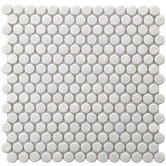 Retro 11-1/2" x 11-1/2" Porcelain Penni Mosaic in White