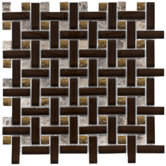Sierra 11" x 11" Glass and Stone Basketweave Mosaic in Mink
