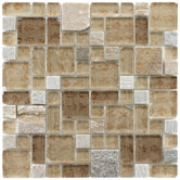 Sierra 11-3/4" x 11-3/4" Glass and Stone Versailles Mosaic in Heritage