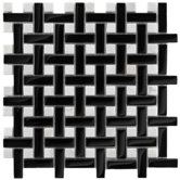 Sierra 11" x 11" Glass and Stone Basketweave Mosaic in Classic