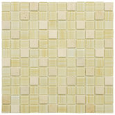 Chroma 11-1/2" x 11-1/2" Square Glass and Stone Mosaic Wall Tile in Macadamia