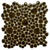 Boulder 11" x 11" Porcelain Mosaic in Mahogany