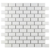 Retro 11-3/4" x 11-3/4" Porcelain Subway Mosaic in Matte White
