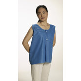 31" x 24" Exam Capes Fabriwear&reg; Nonwoven Vest with Snaps in Blue / White