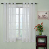 Odor-Neutralizing Voile Grommet Sheer Window Curtain Panel in White