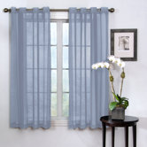 Odor-Neutralizing Voile Grommet Sheer Window Curtain Panel in Wedgewood