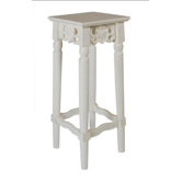 Tall Plant Table in Antique White finish
