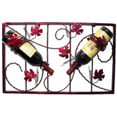 French Vineyard 2 Bottle Wall Mounted Wine Rack