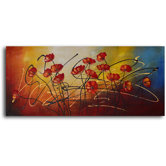Hand Painted "Cluster of Wild Poppies" Oil Canvas Art