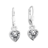 Sterling Essentials Sterling Silver 8.5mm Cubic Zirconia Heart Drop Earrings