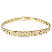 Caribe Gold 14k Gold over Silver Italian Riccio Bracelet