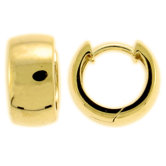 Caribe Gold 14k Gold over Silver 6.9mm Hoop Earrings