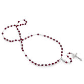 Sterling Silver Glass Beaded Rosary Necklace