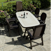 Toscana 165cm Ravenna Table with Lesena Chairs in Coffee
