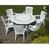 Olimpo Provenza Table with Six Diana Chairs in White