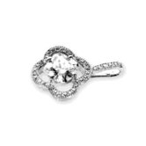 Chandi Court Sterling Silver Solitaire Style Pendant with Round-cut Cubic Zirconium