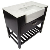 35.25" Single Farmhouse Sink Bathroom Vanity with Drawer