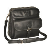 Top Zipper Shoulder Bag with Front Pockets