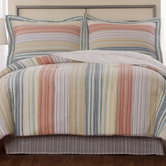 Retro Stripe Cotton Quilt and Sham