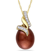 Rope Chain Round and Freshwater Pearl Fashion Pendant