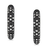 White Cut Diamonds and Black Rhodium Hoop Earrings