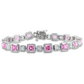Square Cut Sapphire Tennis Bracelet
