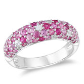 Sterling Silver Round Cut Sapphire Fashion Ring