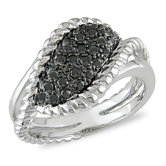 Sterling Silver Round Cut Diamond Statement Ring