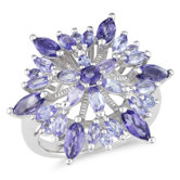 Sterling Silver Marquise Cut Gemstone Statement Ring