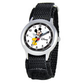 Kid's Mickey Mouse Time Teacher Velcro Watch in Black