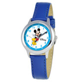 Kid's Mickey Mouse Time Teacher Watch in Blue Leather