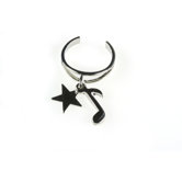 8th Note Toe Ring with Star in Silver