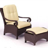 Carlton Wicker Deep Seating Chair w/ Cushions