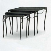 Mesh Top Occasional Nest of 3 Side Table