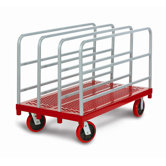 Heavy Duty Panel / Sheet Mover Quiet Poly Casters, 2 Fixed and 2 Swivel, 4 Uprights